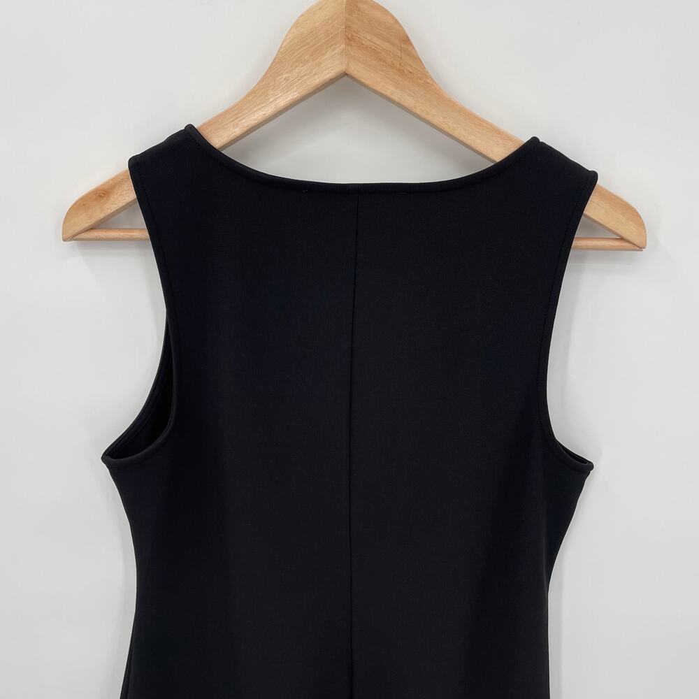 BOSTON PROPER Black Sleeveless Dress with Faux Leather Tie Detail // S - Picture 9 of 9